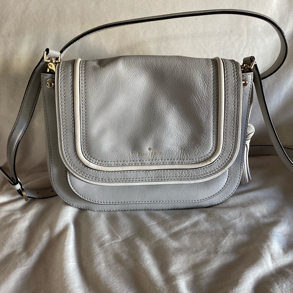 Kate Spade Gray Saddle Crossbody Bag